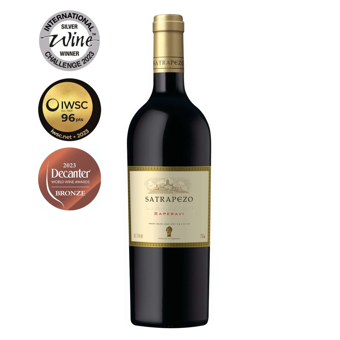 Satrapezo Saperavi 2019 Georgian red wine bottle with Marani winery label and premium Saperavi grape branding