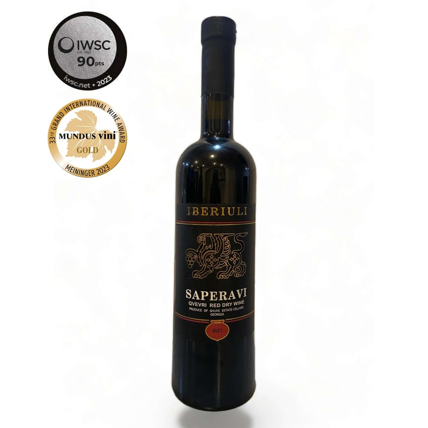 Iberiuli Saperavi Qvevri 2021 Georgian skin contact red wine bottle with traditional qvevri method label