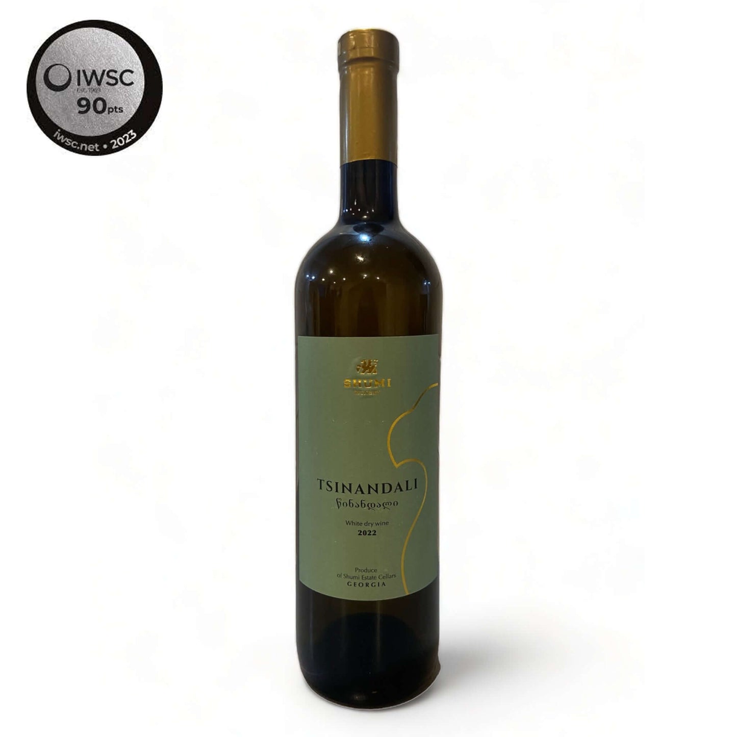 Tsinandali 2022 Georgian white wine bottle with Shumi winery label and classic Tsinandali region branding