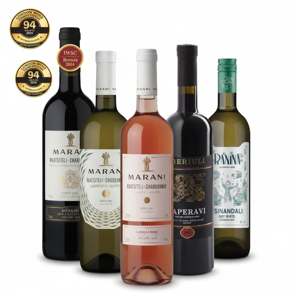 Mixed Georgian Tasting Case - 6 Bottles Red & White Wine Collection